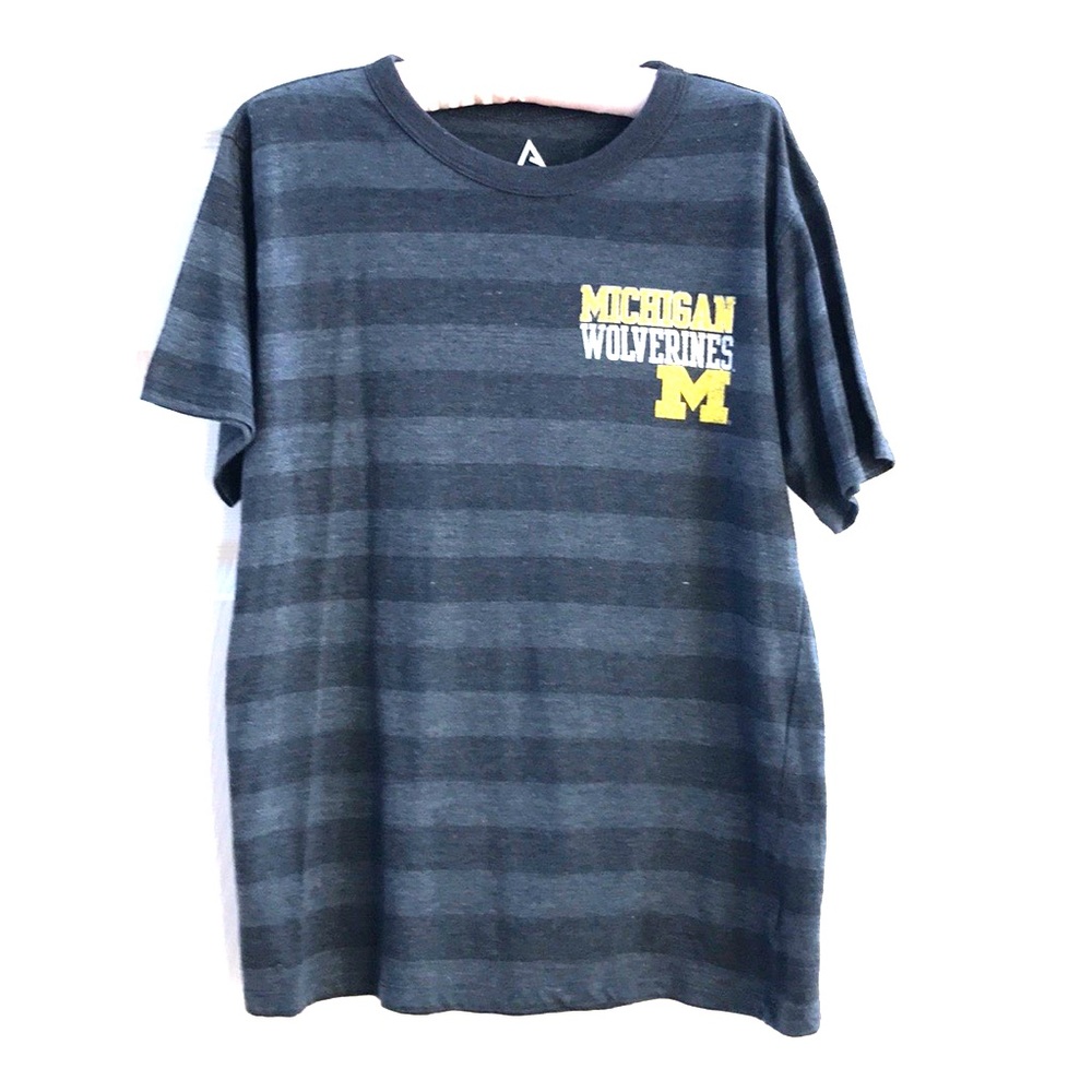 Ladies U of M Wolverines Striped Tee